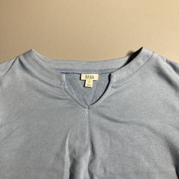 A.N.A Light Blue Puff Sleeve Lightweight Sweater Women's Small S Crew Neck EUC - Picture 6 of 8